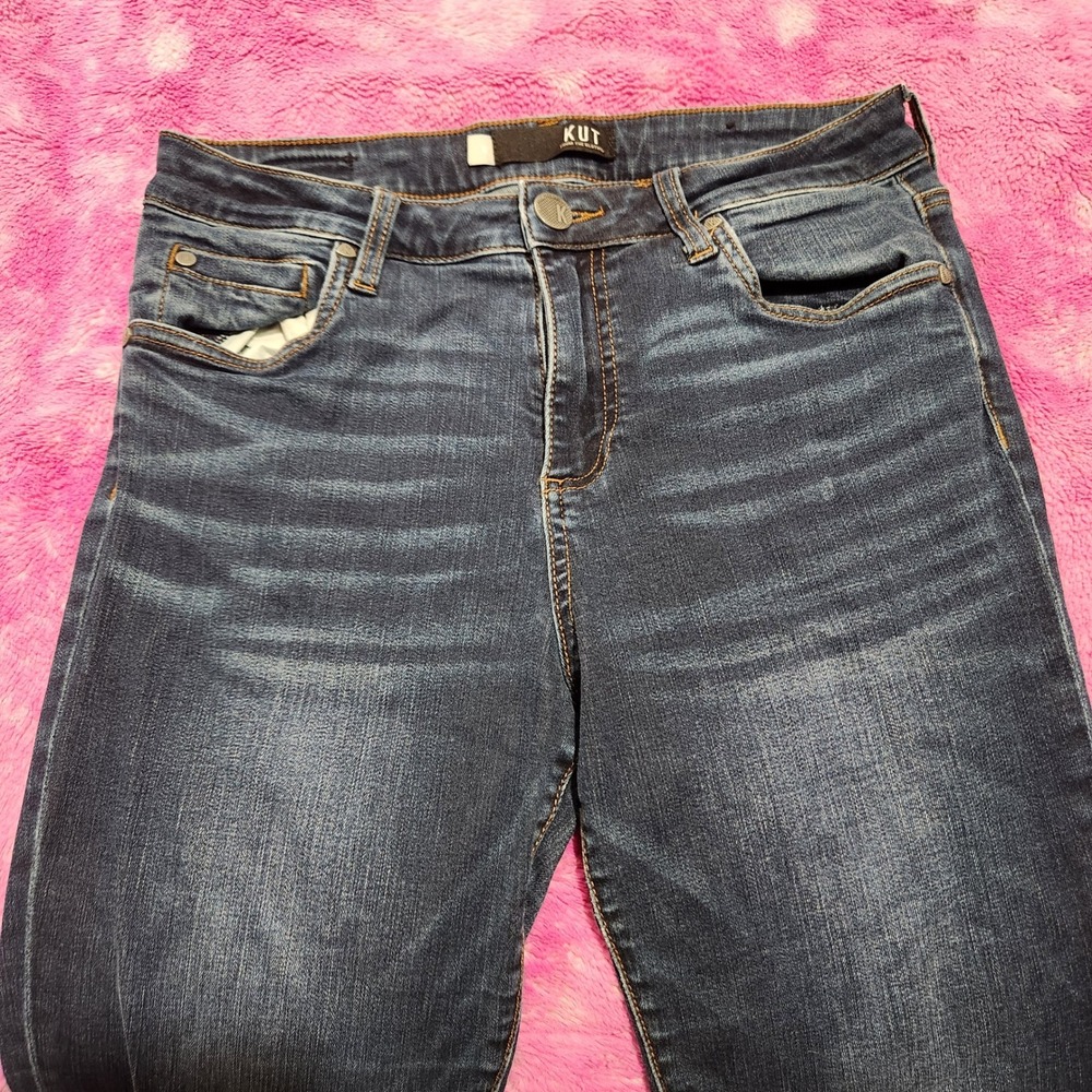 Kut From The Kloth Jeans‎ Women's Size 6 Mid Rise Skinny Blue Distressed